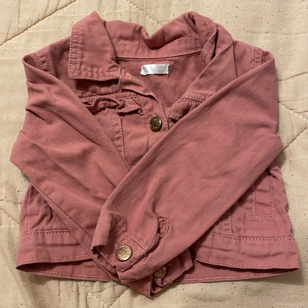 Tahari girl denim pink jacket